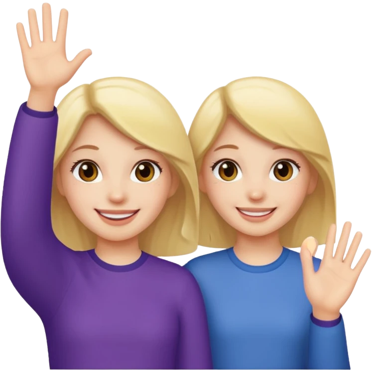 Girls saying bye emoji