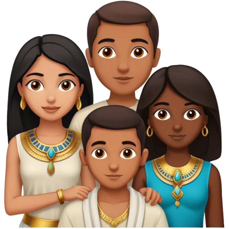 5 bestfriends, 1 Egyptian man, 1 indian girl 1 persian girl 1 moroccan boy 1 black boy emoji