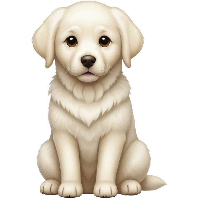White Labrador adult dog sitting emoji