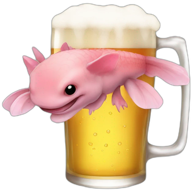 Axolotl drink beer emoji