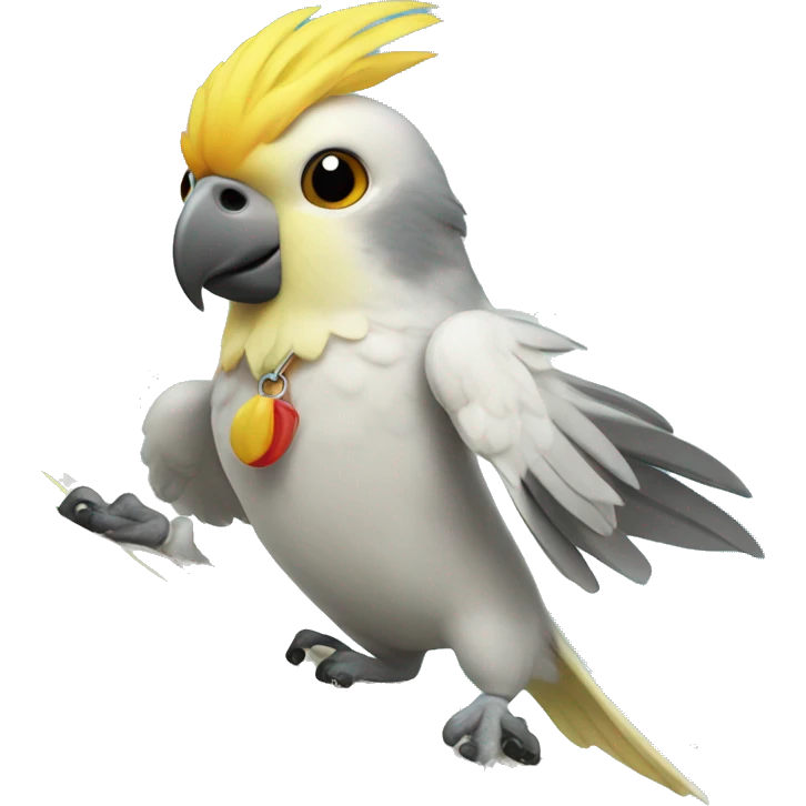 Cockatiel surfing emoji