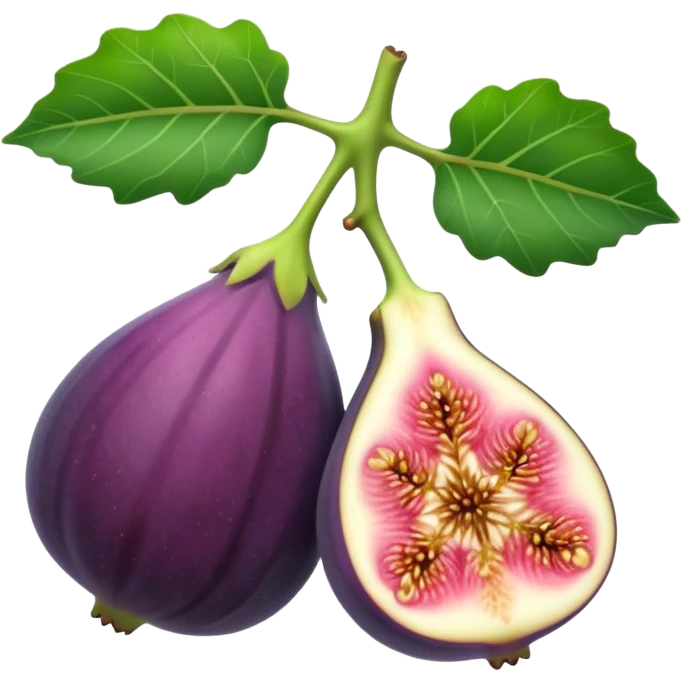Please create a emoji of a cross-section of a fig with a small leaf emoji
