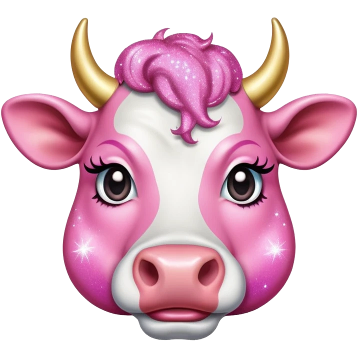 drag queen cow glitter pink emoji
