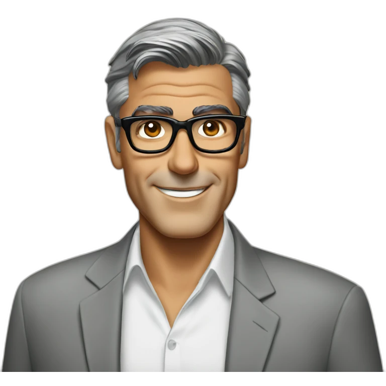 George clooney wearing glasses white shirt emoji
