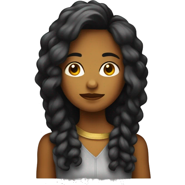 chica con pelo largocastaño oscuro  emoji