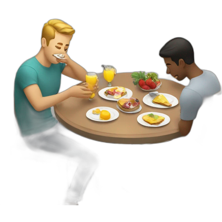 gay men eating brunch emoji