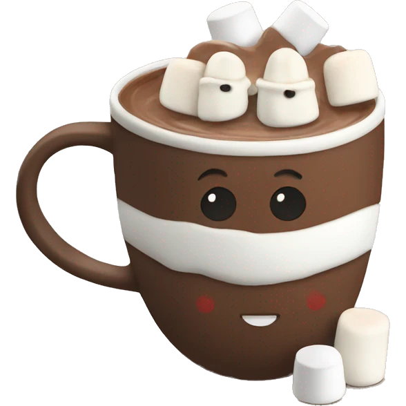 Hot chocolate with marshmallows Christmas themed  emoji
