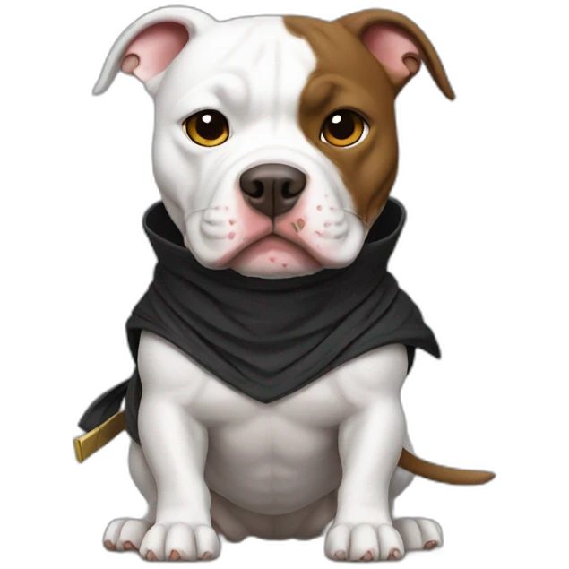 pitbull dressed as ninja emoji