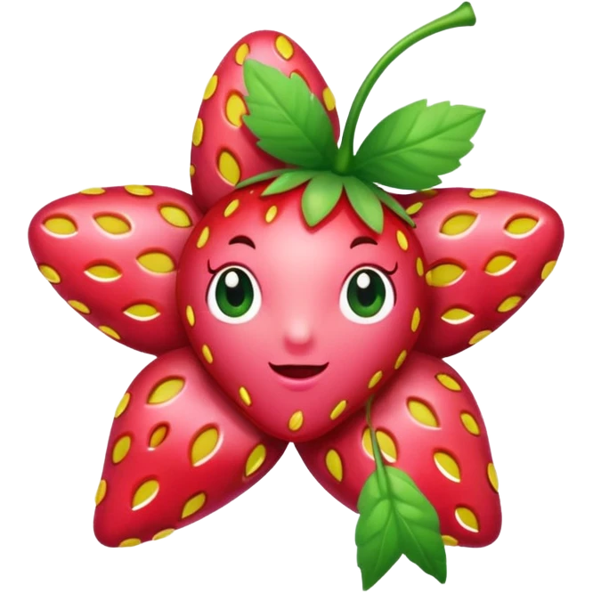 A strawberry star with a bow emoji
