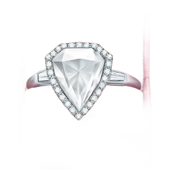 all white diamond ring in light pink box emoji