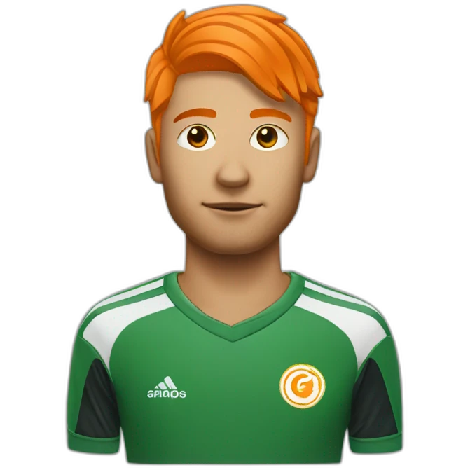 Goalkepper orange hair emoji