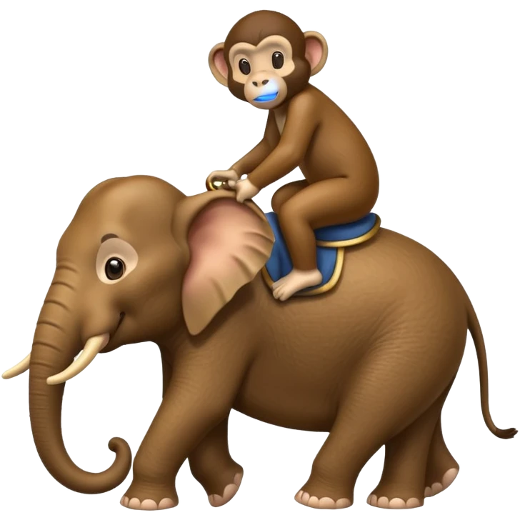 Monkey on elephant emoji