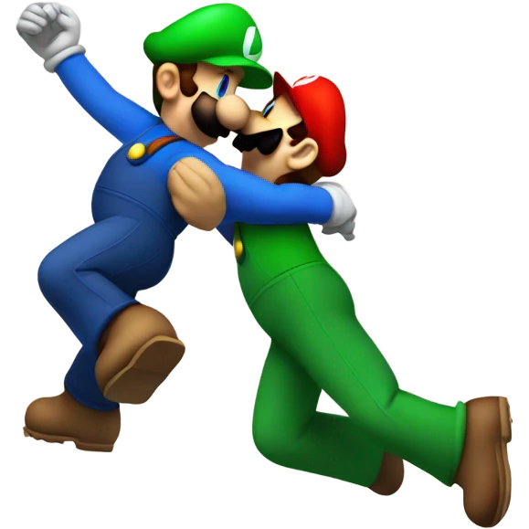 Mario and Luigi kissing emoji