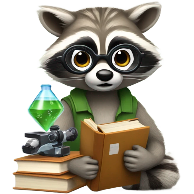 genius raccoon emoji