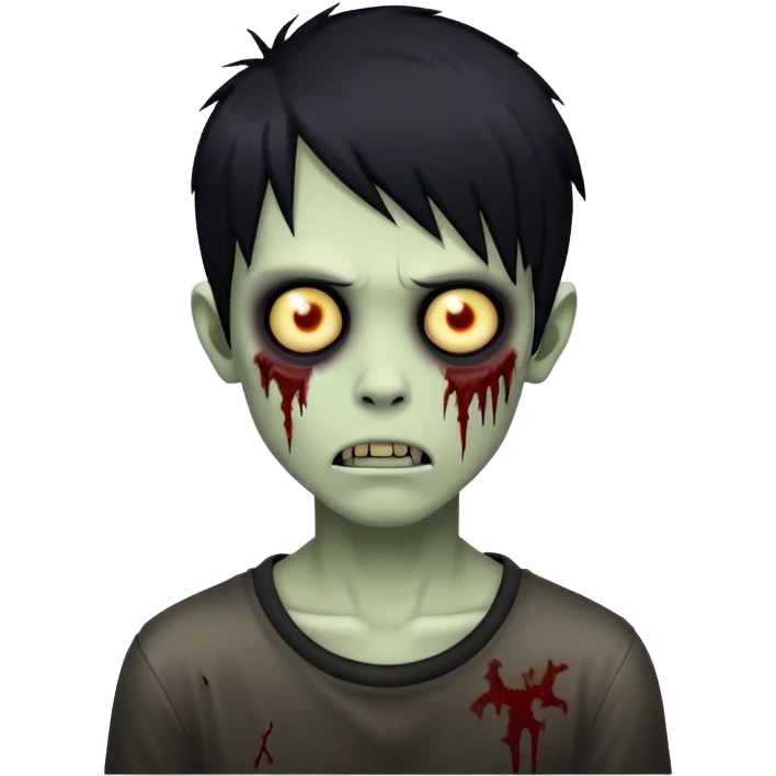 boy zombie with black hair emo emoji