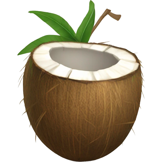 Coconut with straw for coconut water emoji