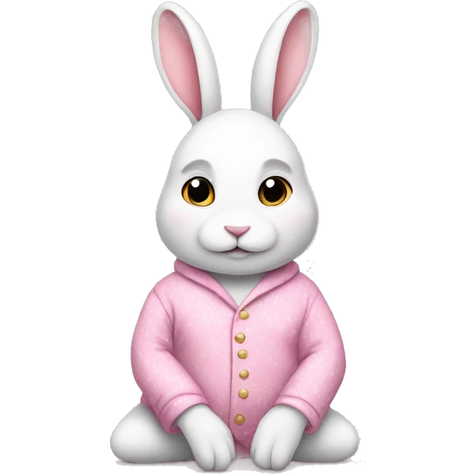 white rabbit in pink pajama  emoji