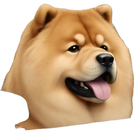 Chowchow driving a range rover emoji