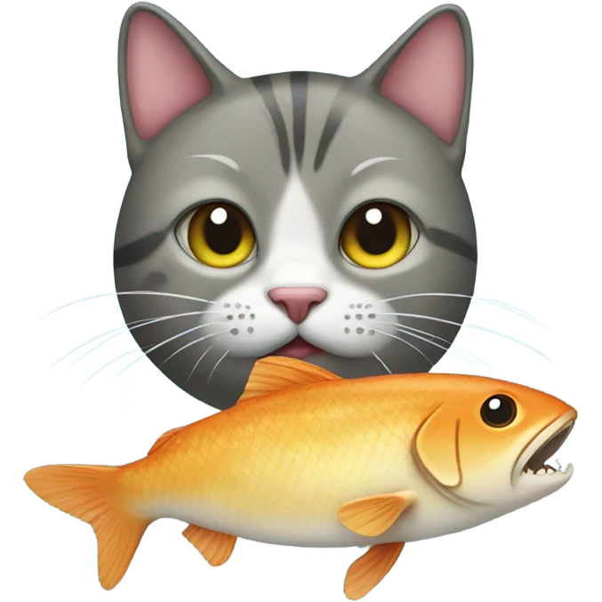 Cat with a fish emoji