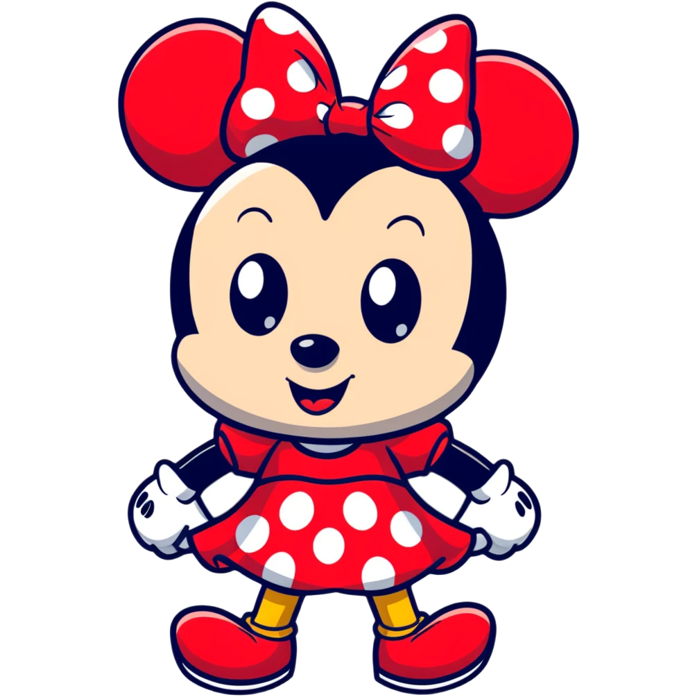 Minnie Mouse cartoonish sticker, different expression emoji