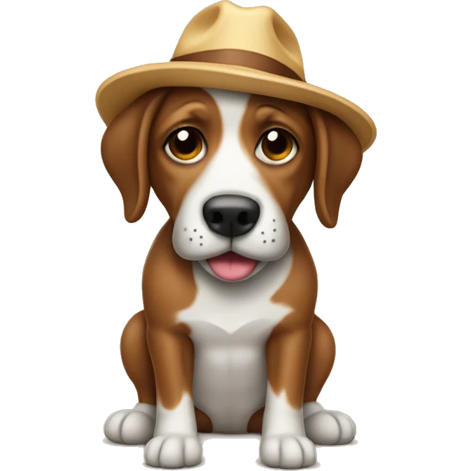 Cachorro salsicha com chapeu emoji