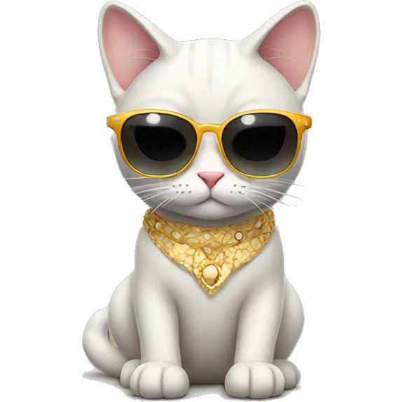 cat with fancy sunglasses. full body emoji