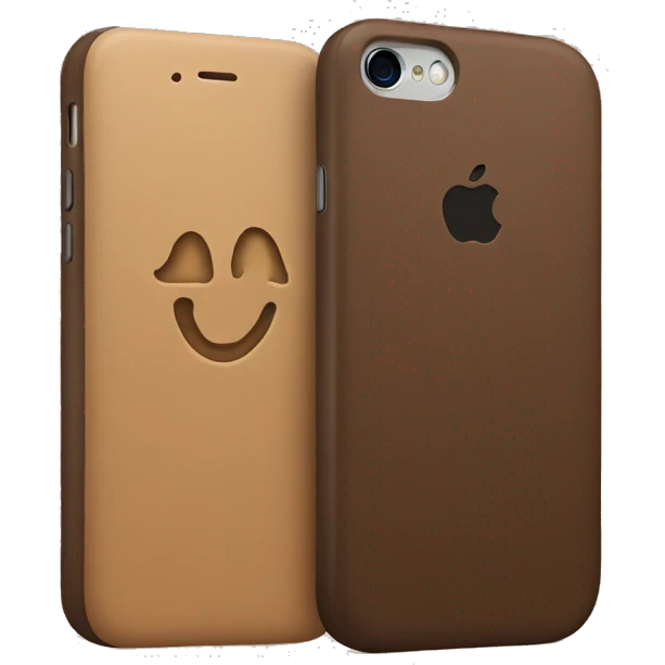 iphone with brown case emoji