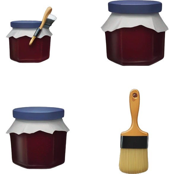 hexagonal jam jar dressed like an artist (hat and brush) emoji