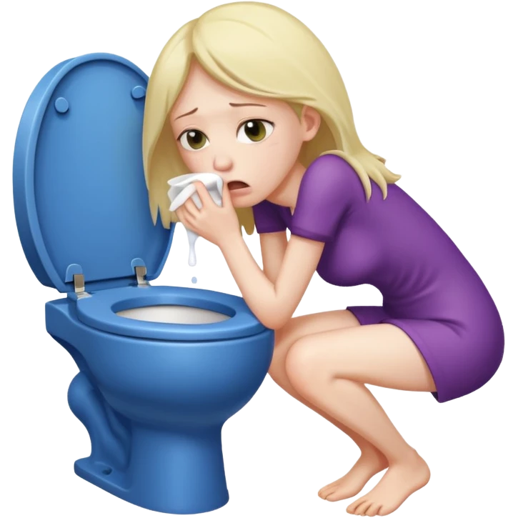 woman very skinny pewking inside toilet emoji