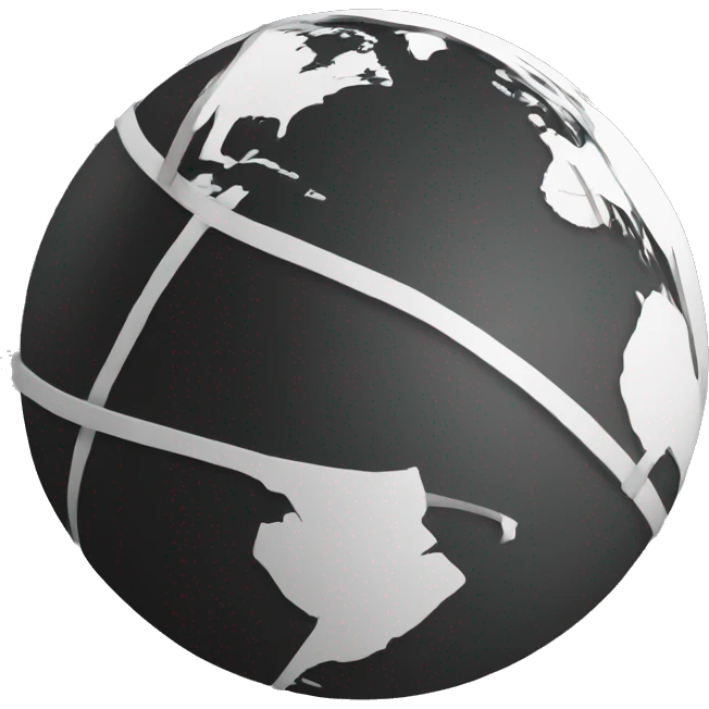 black and white globe emoji