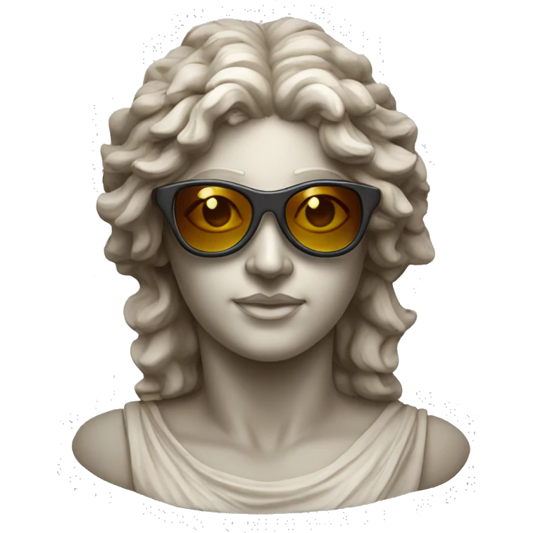 greek goddess sculpture wearing sunglasses emoji