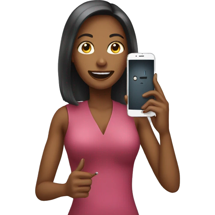 woman showing big phone emoji