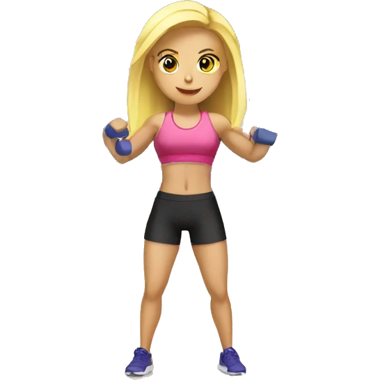 blonde girl training in gym  emoji