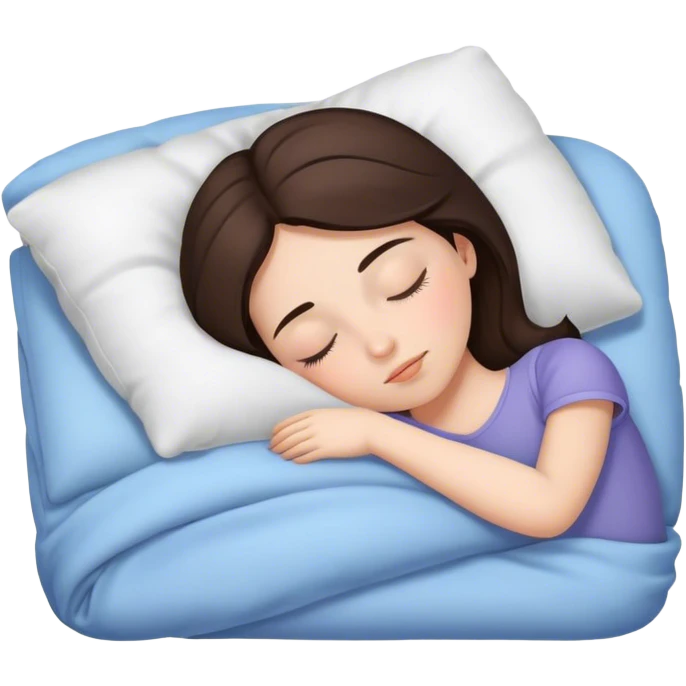 Brunette girl sleepin emoji