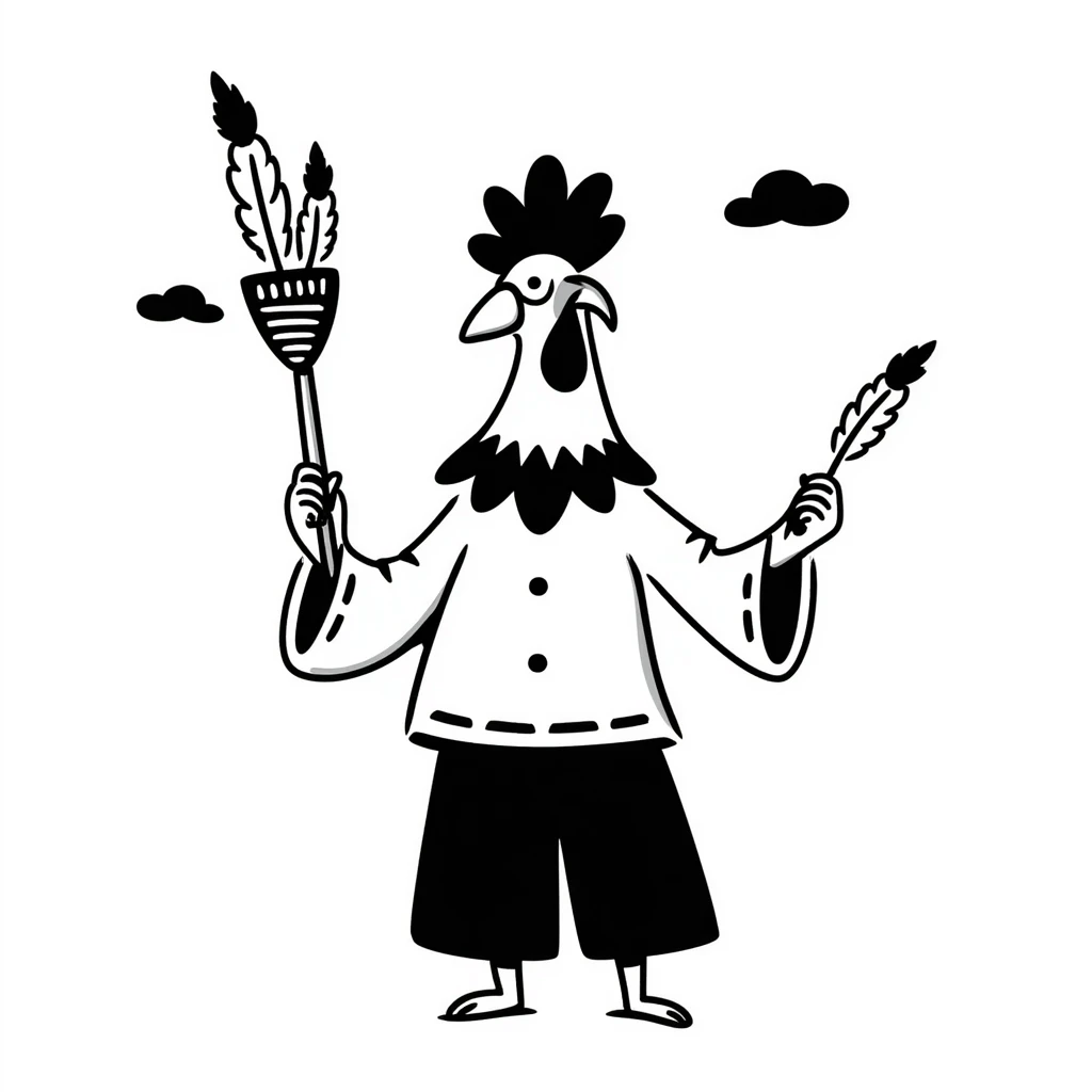 rooster shaman emoji