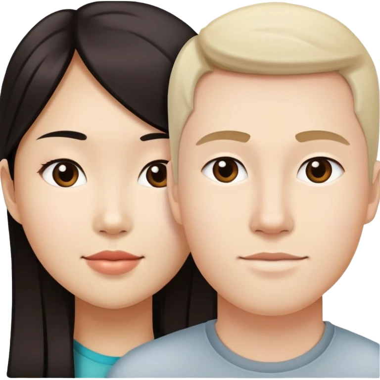 Asian girl and white guy dating  emoji