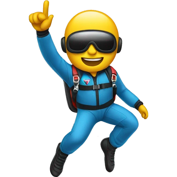 Skydiver giving victory sign emoji