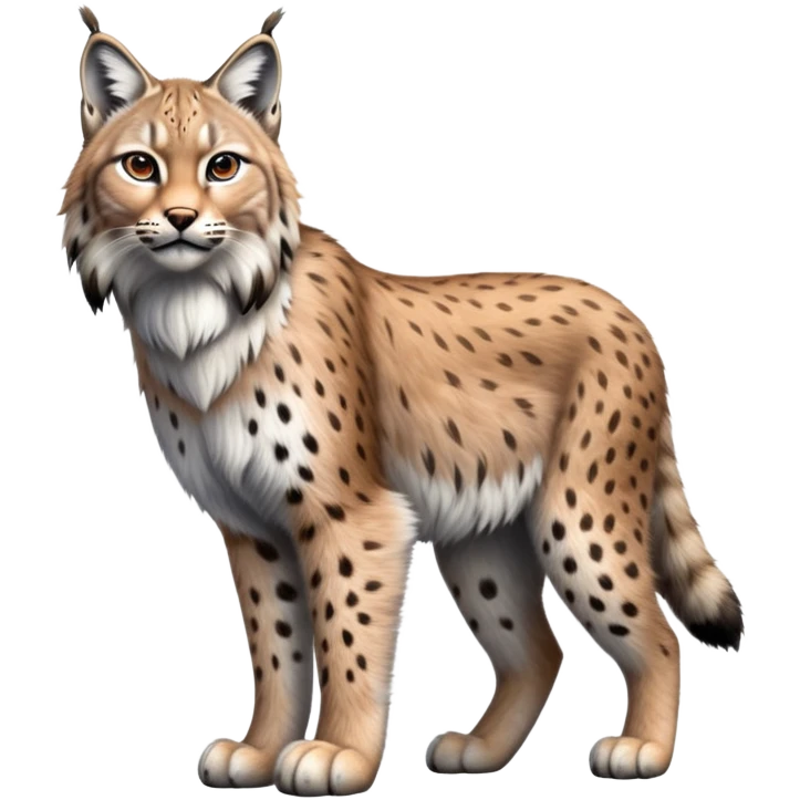cinematic full body lynx, hyper-realistic, standing emoji