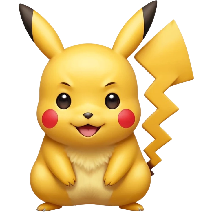 Pikachu inspired by Pokemon, cute and expressive, yellow with red cheeks, simple and bold design, happy face emoji