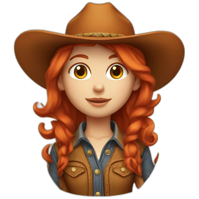 redhead girl cowboy emoji