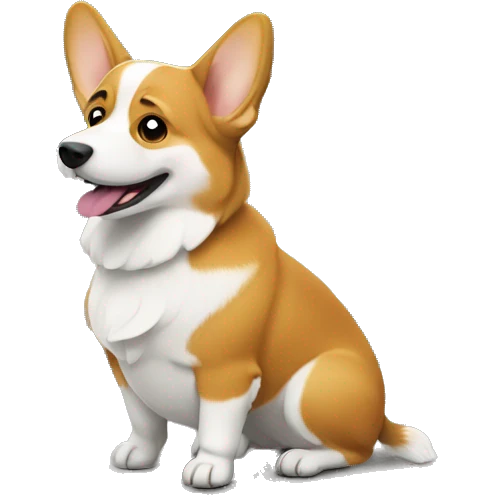 Corgi dog peeing on the street emoji