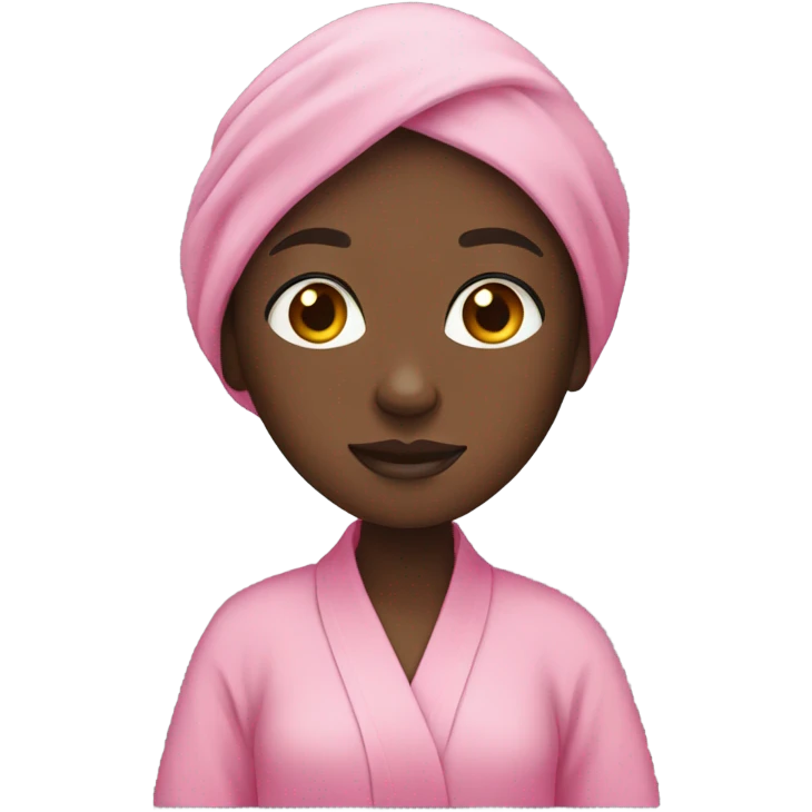 Black girl in pink robe emoji
