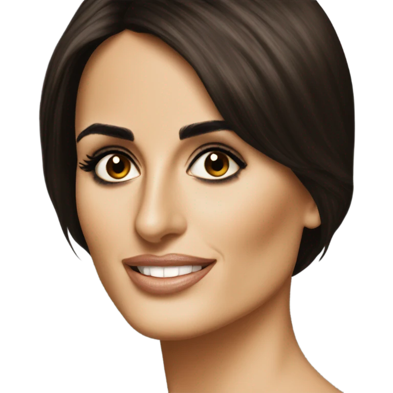Penelope cruz with dark brown hair bob emoji