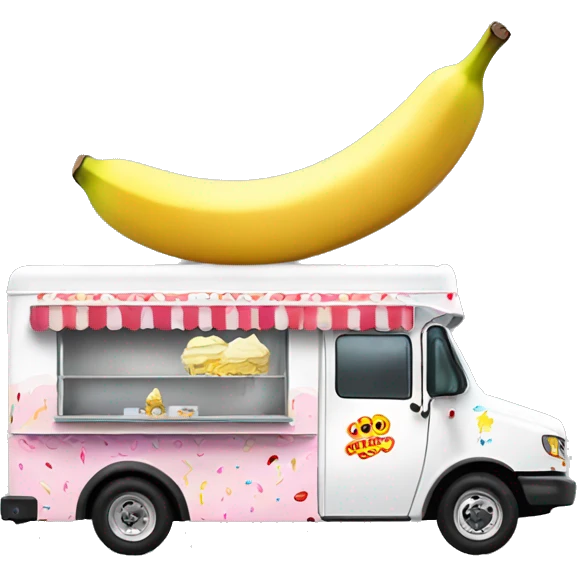 Side view 20 foot long banana split Ice Cream Truck  emoji