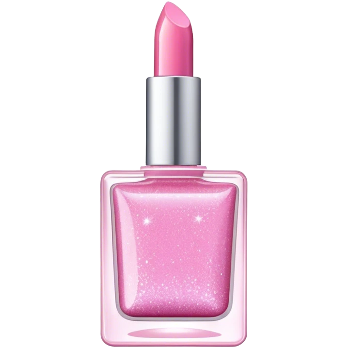 Glitter Light pink lip gloss container  emoji