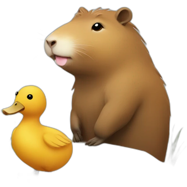 capybara friends with duck emoji