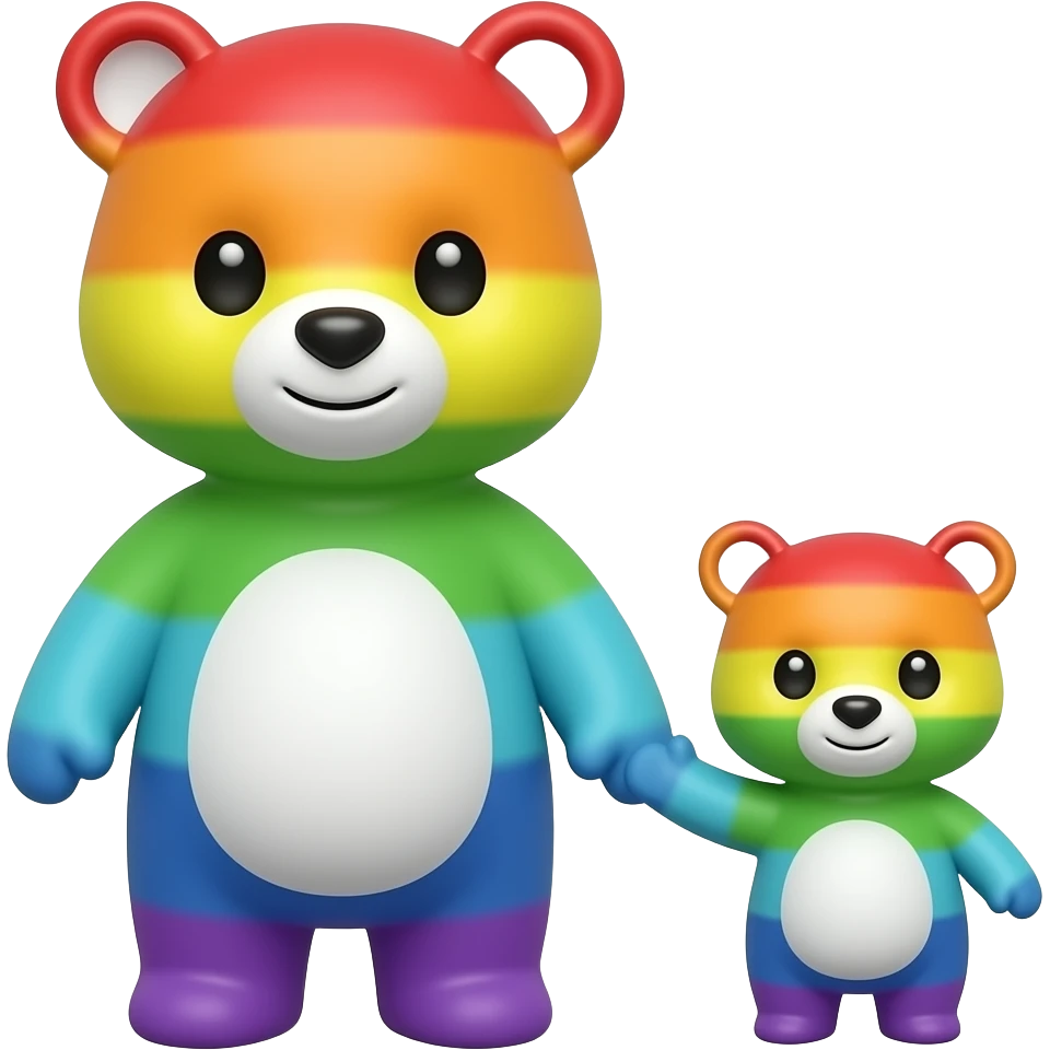 Rainbow Bear and Cub emoji