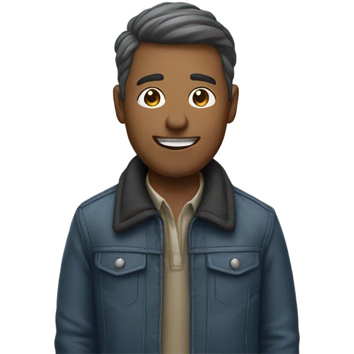 man in jacket selfie emoji