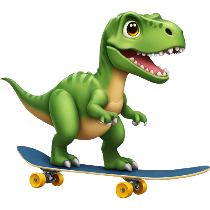 dinosaurio con patineta emoji
