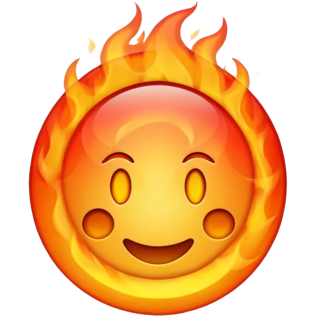 A minimalist fiery CD disc in the style of an emoji. emoji